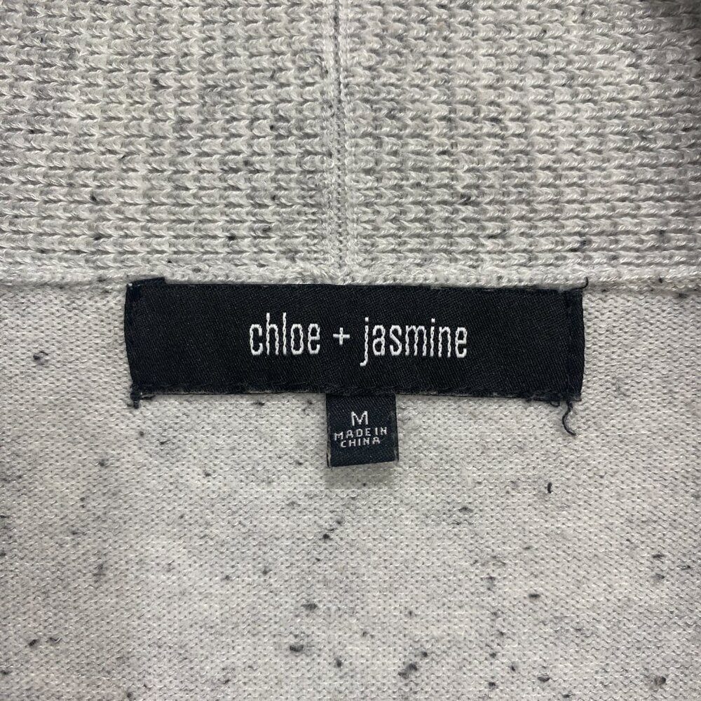 Chloe & Jasmine Women’s Light Grey Open Cardigan Long Sleeve Sweater - Picture 6 of 6